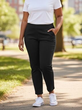 croft & barrow Black Cropped Slim Ankle Pants